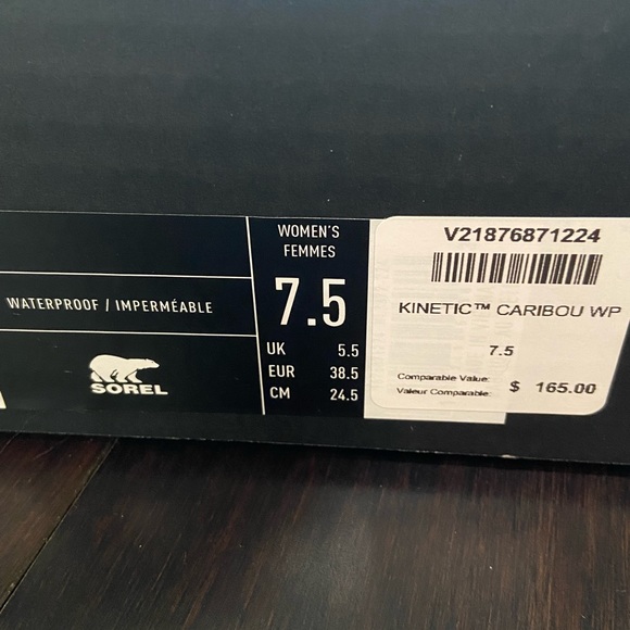 SOREL WOMENS KINETIC CARIBOU WATERPROOF BOOTS IN CAMEL BROWN/ GRAY -NIB - Picture 13 of 16